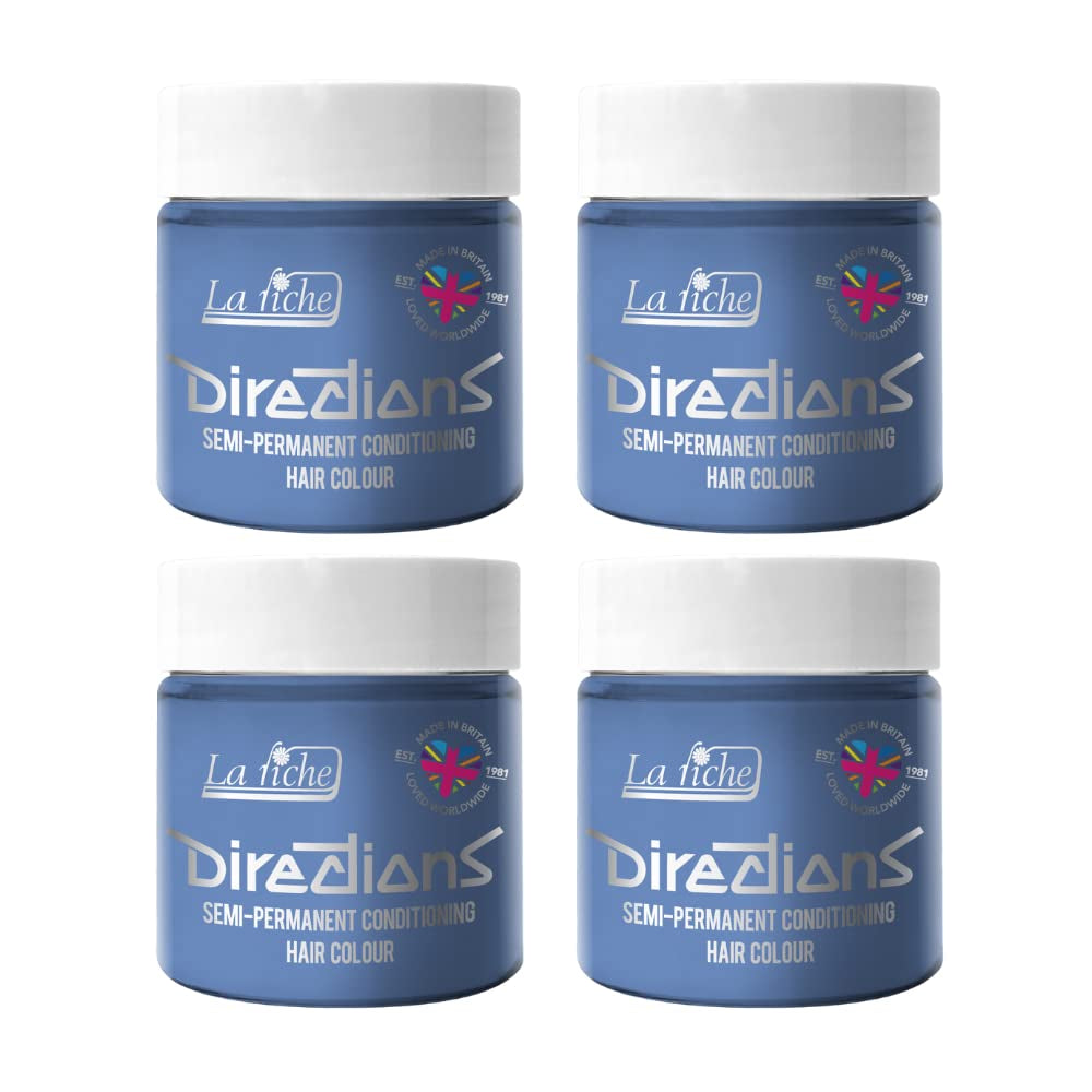 Culoare de păr semipermanentă Directions 100 ml cutie 4 pack (Pillarbox Red) Vopsea pentru par Naty Shop Argint 100 Ml (pachet de 4)
