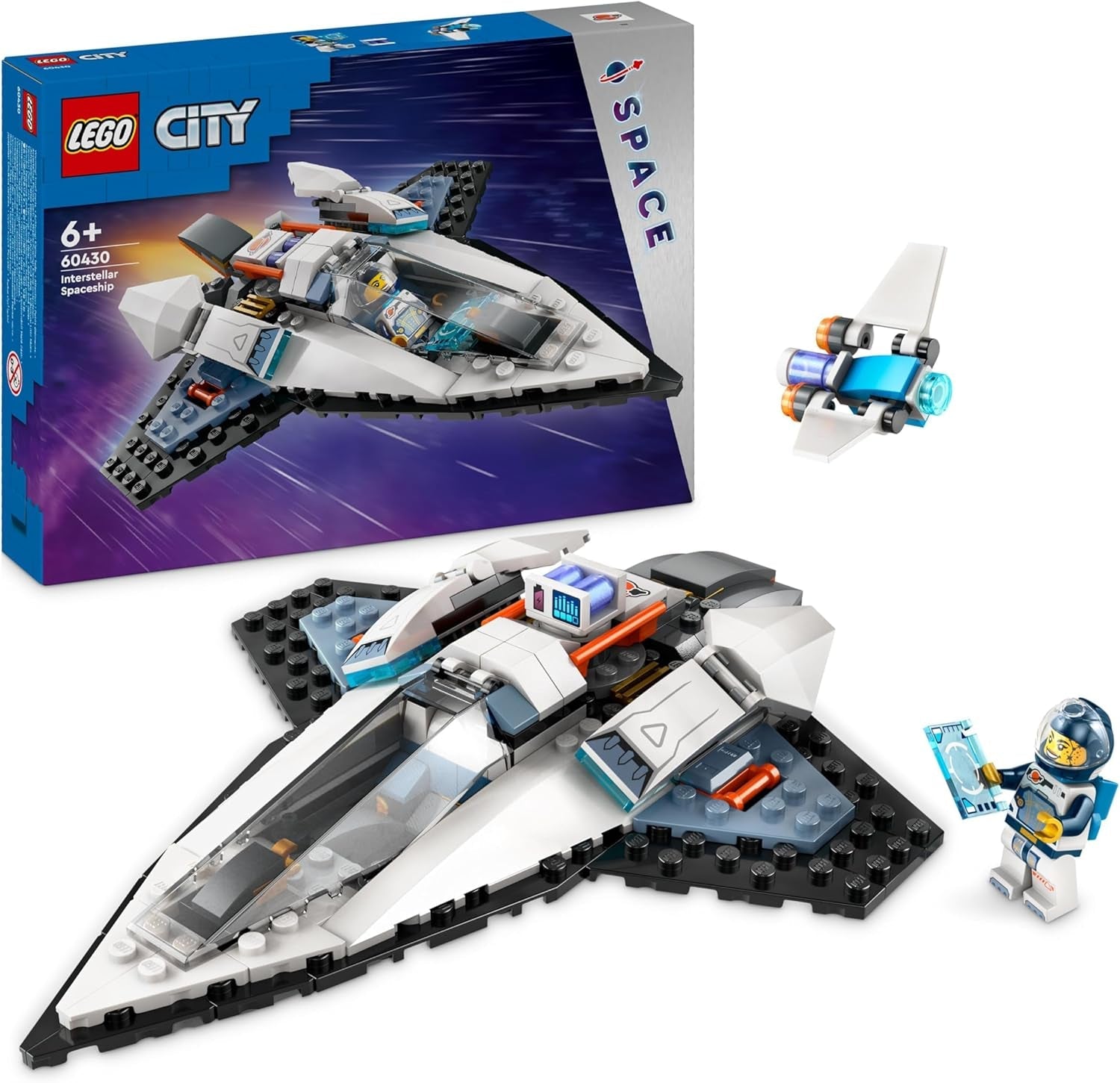 Nava spațială LEGO City, jucărie spațială cu navetă spațială pentru copii de construit, băieți și fete de la 6 ani, set cu figurină astronaut 60430 Seturi de constructie Besuche den LEGO-Store Singur
