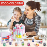 Colorant alimentar lichid – 12 culori colorant alimentar foarte concentrat pentru copt, băuturi, macaroane, fondant, decorare tort, set de coloranți alimentari pentru săpunuri DIY, slime, meșteșuguri (6 ml fiecare)