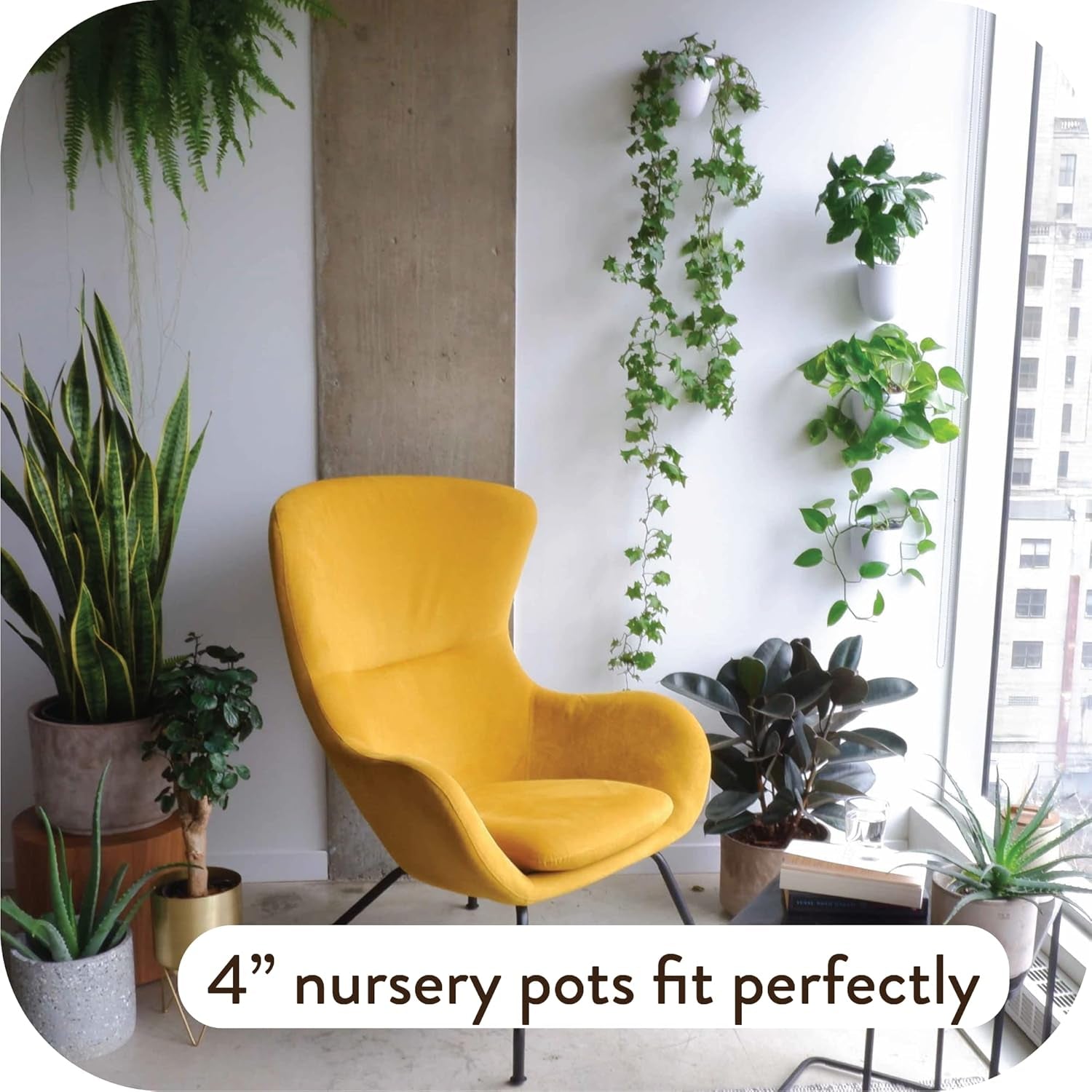 Ghivece de perete cu auto-udare Virgo (Set de 6) - Ușor de udat și instalat - Ușoare - Creează-ți propria grădină verticală - Ghivece de perete pentru plante de interior