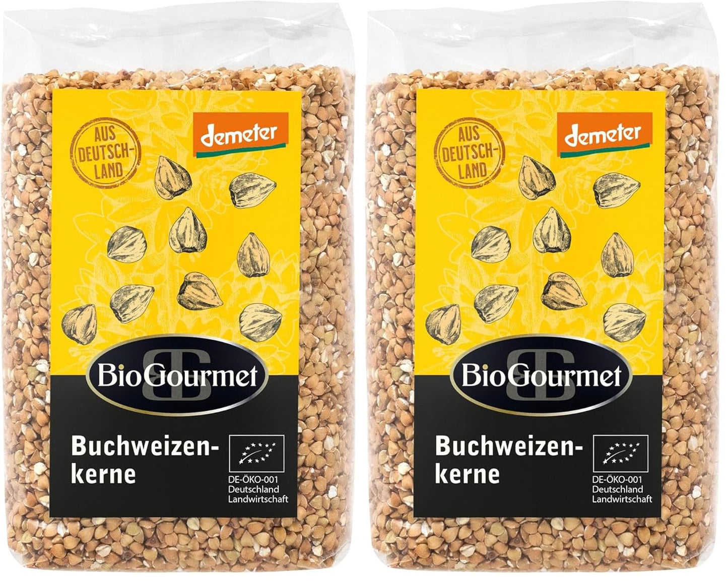 Boabe de hrișcă BioGourmet Demeter – pungă de 500 g | Fără gluten, bogate în fibre și regionale | Din agricultură ecologică germană (Baden-Württemberg/Bavaria) | Ideale pentru musli, salate și garnituri