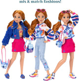 Disney ILY 4EVER Fashion Dolls Stitch cu păr roșcat 11.5" înălțime cu 13 puncte de articulare, două ținute complete Mix-And-Match și inel Mickey strălucitor pentru tine! Papusi Naty Shop