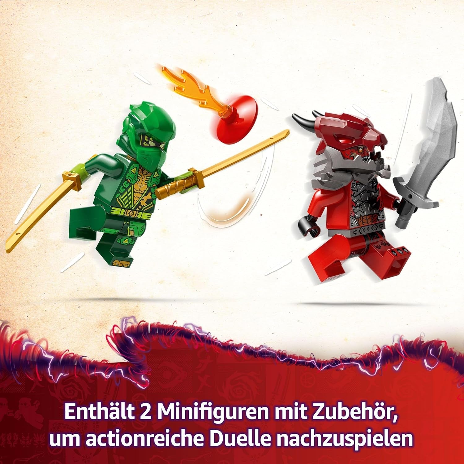 LEGO NINJAGO Lloyd's Action Speedster - Mașină de construit jucărie cu 2 minifigurine pentru jocuri de rol, mașină de construit jucărie pentru copii - cadou pentru băieți și fete de la 7 ani 71828 Seturi de constructie Besuche den LEGO-Store