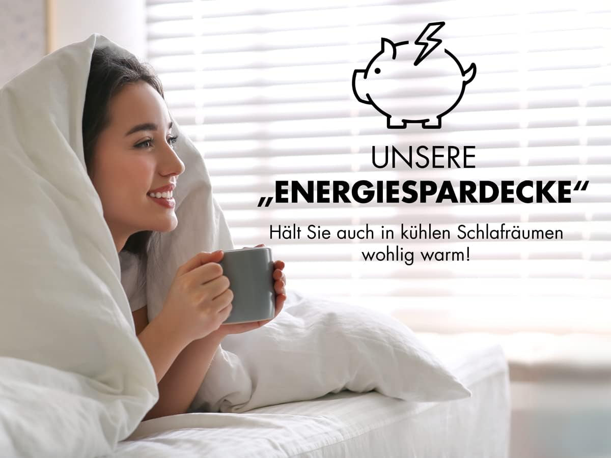 Traumnacht pătură de economisire a energiei - Pătură de iarnă foarte caldă cu o greutate de umplere de 1.685 G, 100% microfibră, lavabilă la 60 de grade, 135X200 cm, certificată Oeko-Tex, produsă în conformitate cu standardul de calitate german Plapumi si pilote Naty Shop