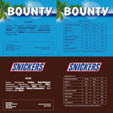 Pachet mixt de mini ciocolată, 71 de mini gustări de ciocolată (Mars, Snickers, Bounty, Twix, Milky Way) sub formă de dulciuri, ideale pentru o seară de fotbal american (1400g)