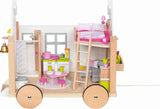Goki 51477 - Casă mică Hygge din lemn și textile pentru păpuși mini, casă de păpuși mobilă în stil scandinav, 38Cm X 27Cm X 33Cm, set de 40, de la 3 ani Casute de papusi Naty Shop Titlu implicit