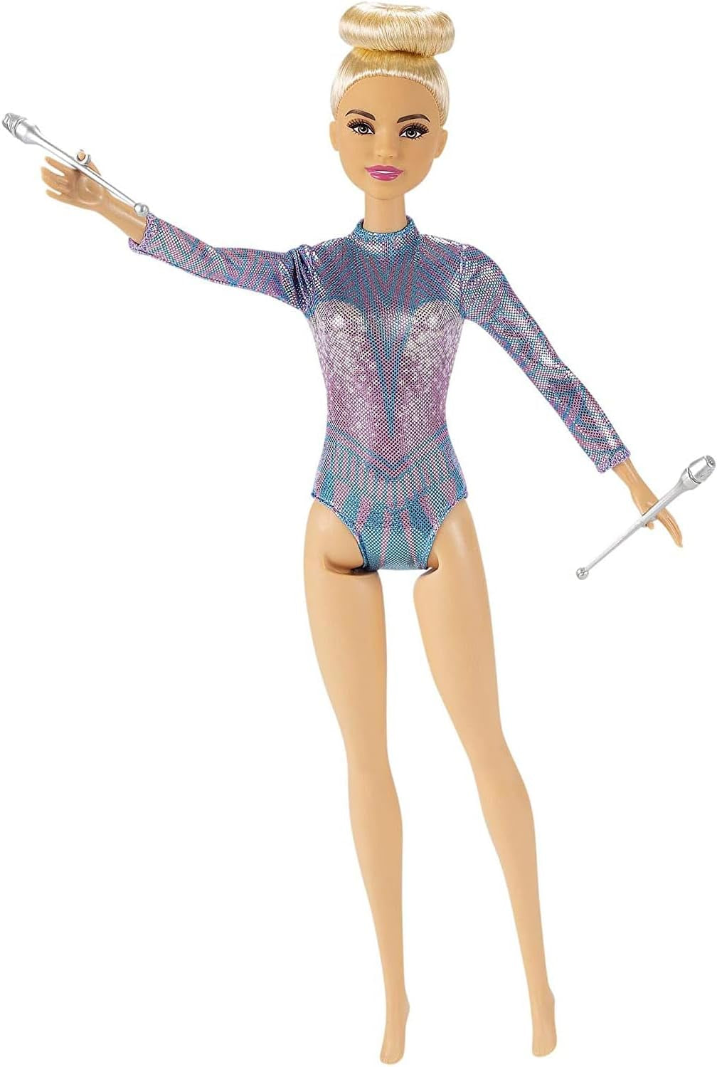 Păpușă Barbie, seria You Can Be Anything, gimnastică ritmică cu păr blond, accesorii, păpușă inclusă, cadou pentru copii, jucărie pentru vârsta de 3 ani și peste, GTN65