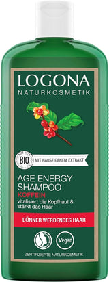 LOGONA Natural Cosmetics, Șampon, formulă vegană din cafeină organică, 250 ml Duș și baie Naty Shop 1.5 litri