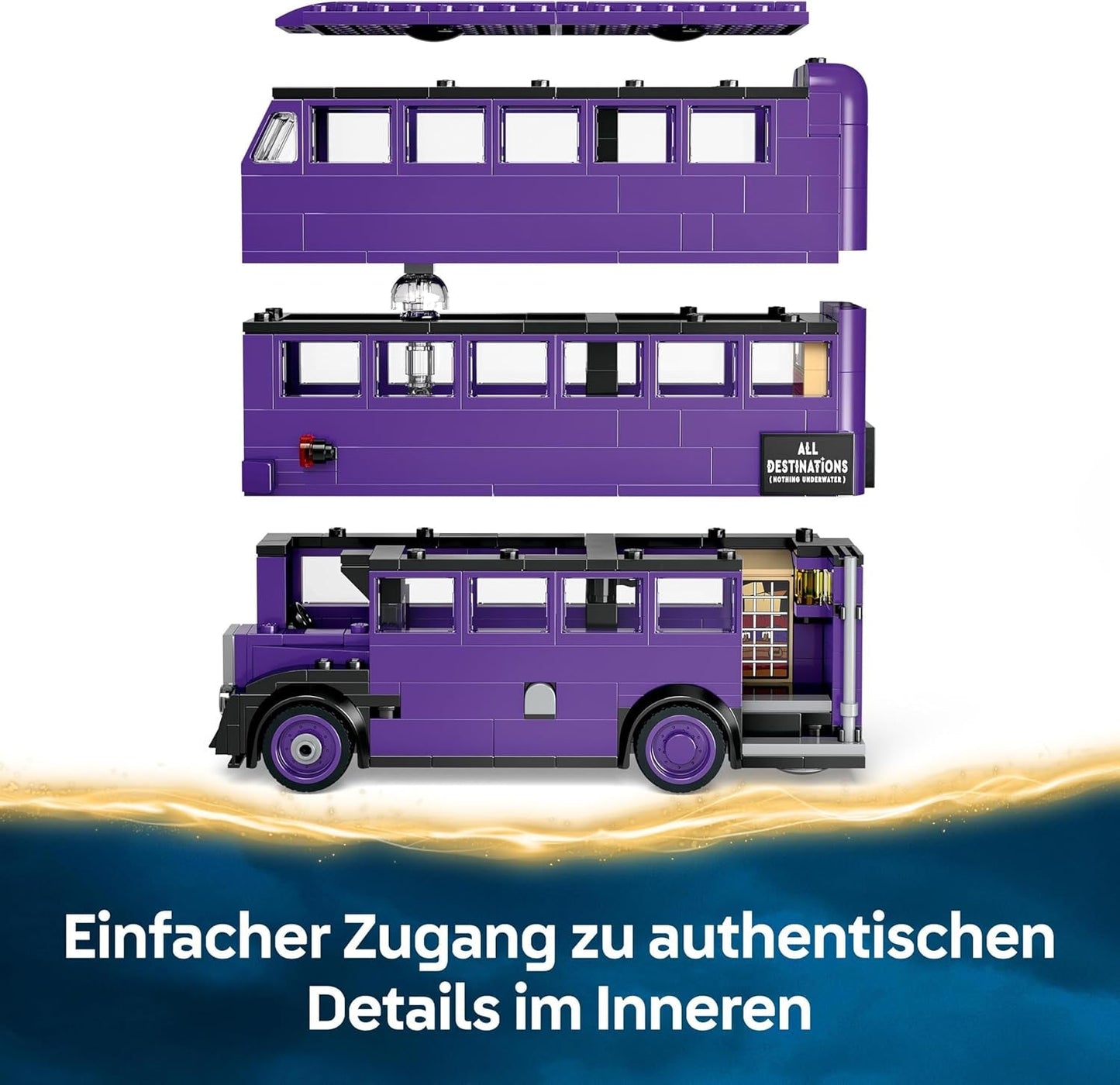 LEGO Harry Potter Adventures With The Travelling Knight, set de construcție cu 5 minifigurine, inclusiv Ernie Prang, Stan Shunpike & Padfoot, jucărie de autobuz pentru fanii lumii vrăjitorilor, băieți și fete de la 8 ani 76446 Seturi de constructie Besuche den LEGO-Store
