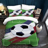 Lenjerie de pat pentru copii, fotbal, microfibre de poliester Lenjerie de pat - copii Naty Shop Verde 200 X 200 Cm