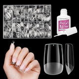 Unghii false scurte, model balerină, 500 bucăți, pentru lipire, 12 dimensiuni, unghii artificiale, scurte, cu gel moale, acoperire completă, vârfuri de unghii pentru unghii cu gel, scurte, S