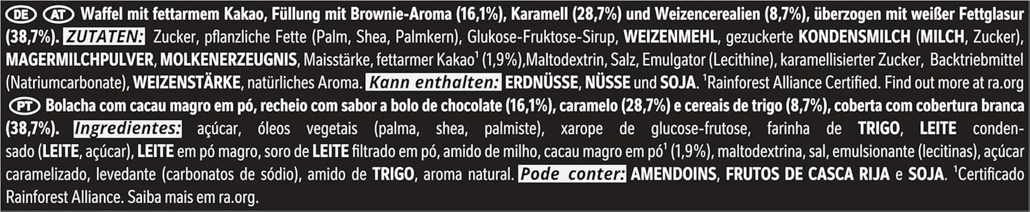 Baton de ciocolată LION Black & White, o gustare cu gust intens, ciocolată crocantă și chipsuri crocante, umplutură de brownie, o experiență unică de îmbucătură, 1 pachet (5 x 30g)