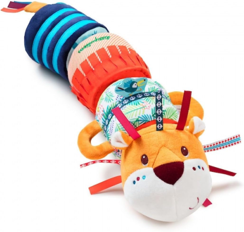 Lilliputiens - Jack Velcro sound roll - Jucărie de activitate colorată pentru bebeluși cu sunete diferite și zornăitoare detașabile - Promovează ascultarea și abilitățile motorii - De la 6 luni - 83064 Jucarii Bebe Naty Shop