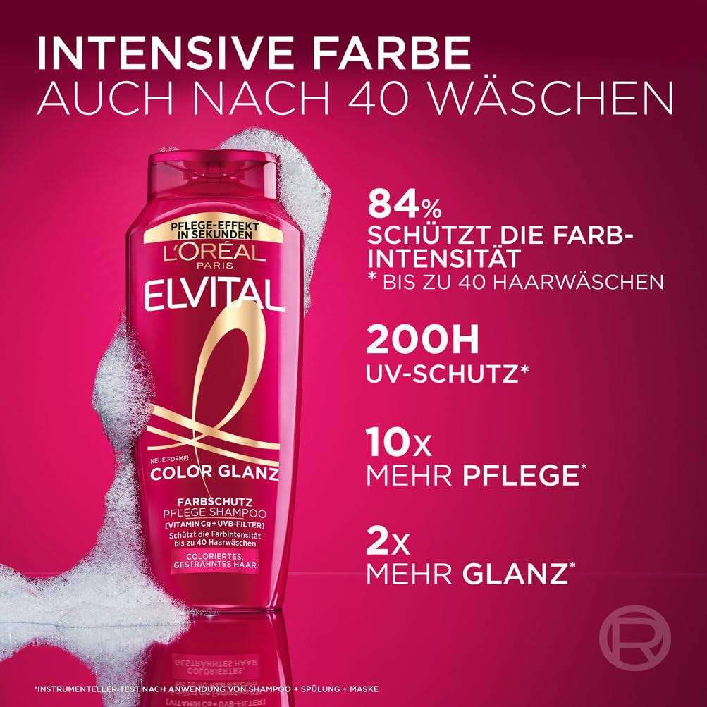 L'Oréal Paris Elvital XXL, Șampon de protecție a culorii pentru părul vopsit, 1 litru Duș și baie L'Oréal