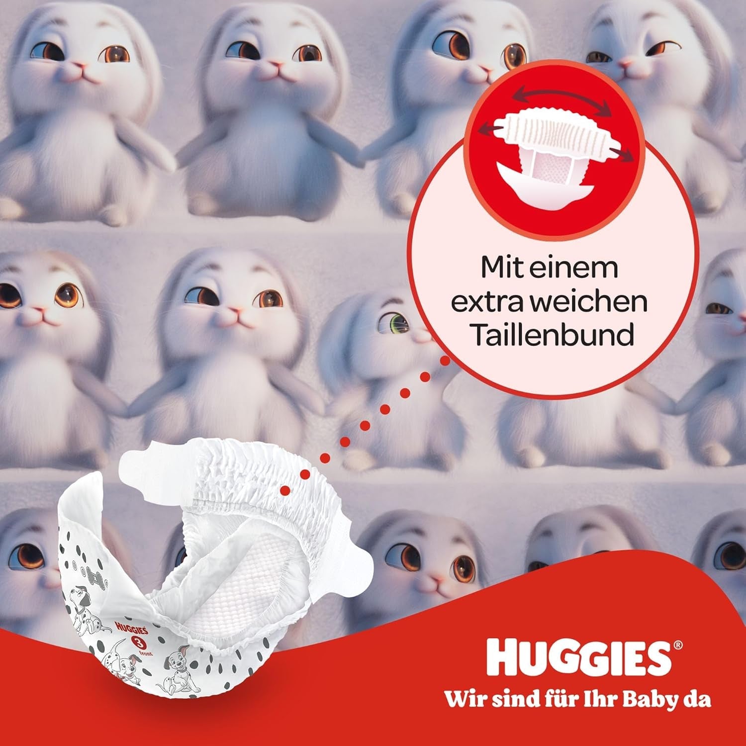 Scutece Huggies pentru bebeluși Little Movers, design Disney, mărimea 4, 150 bucăți (3 x 50), cutie lunară