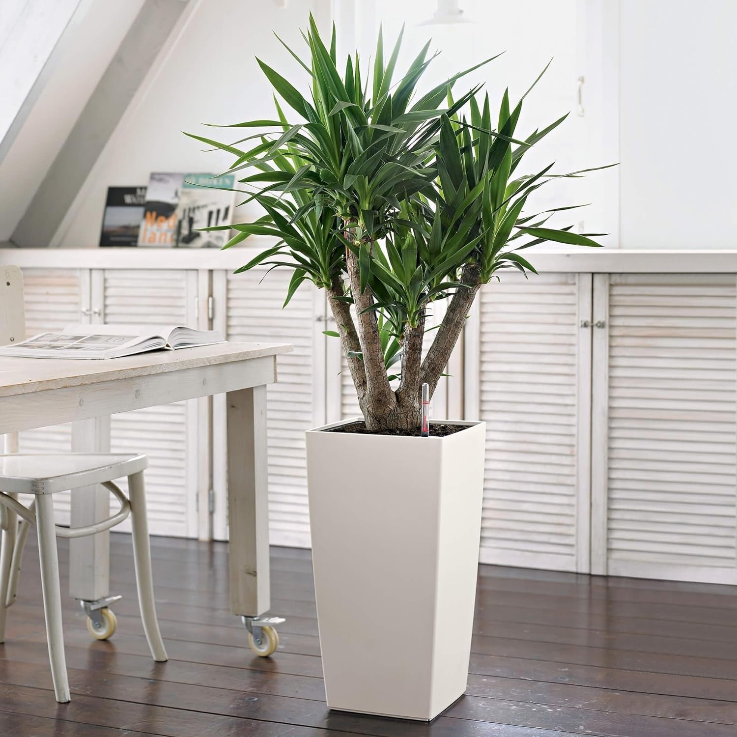 LECHUZA CUBICO Culoare 30 alb 13130, 29,5x29,5x56,5 cm