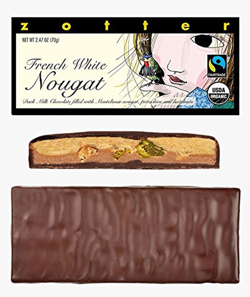 Ciocolată cu lapte și nuga franțuzească, făcută manual (70 g) - Bio