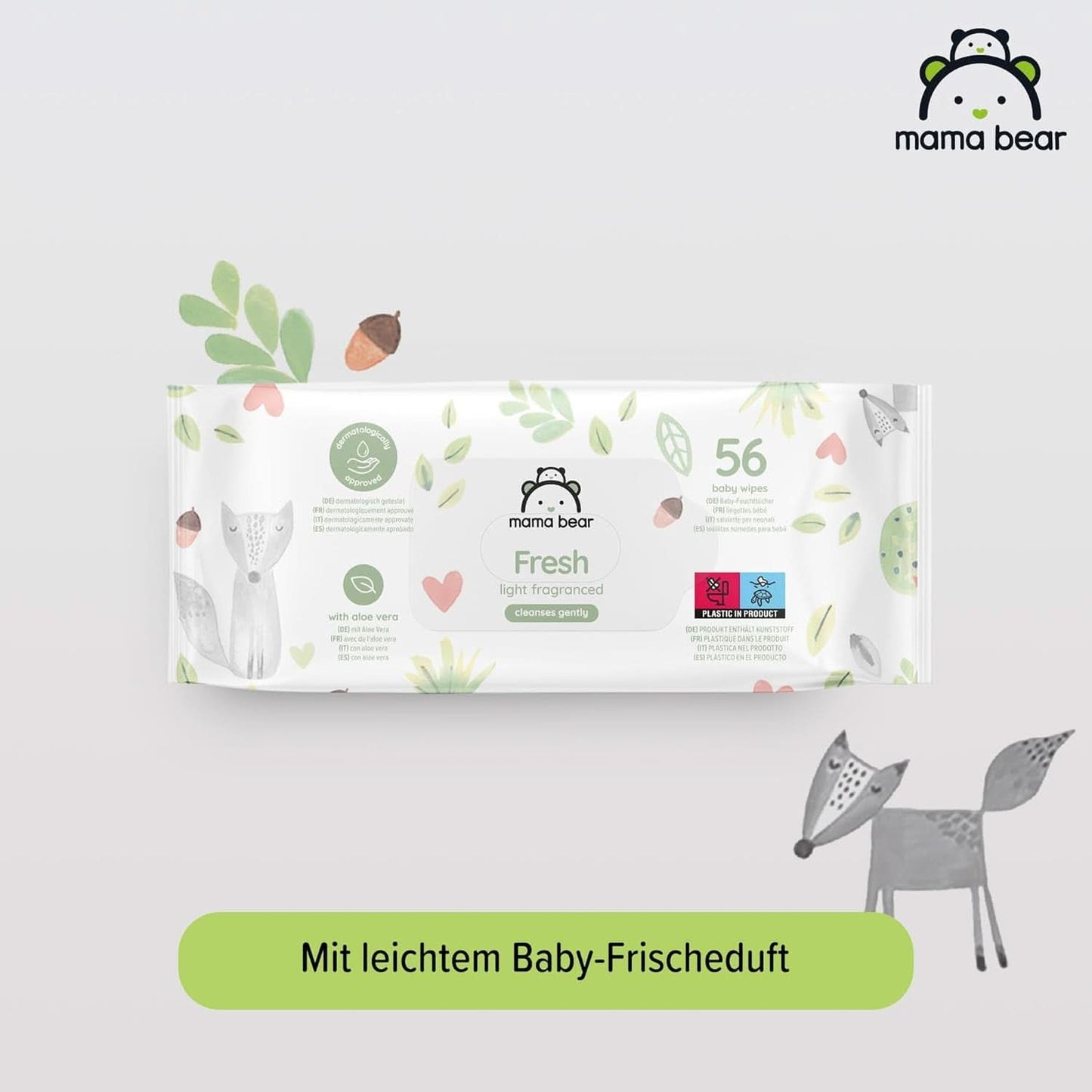 Șervețele proaspete pentru bebeluși cu Aloe Vera Mama Bear Naty Shop