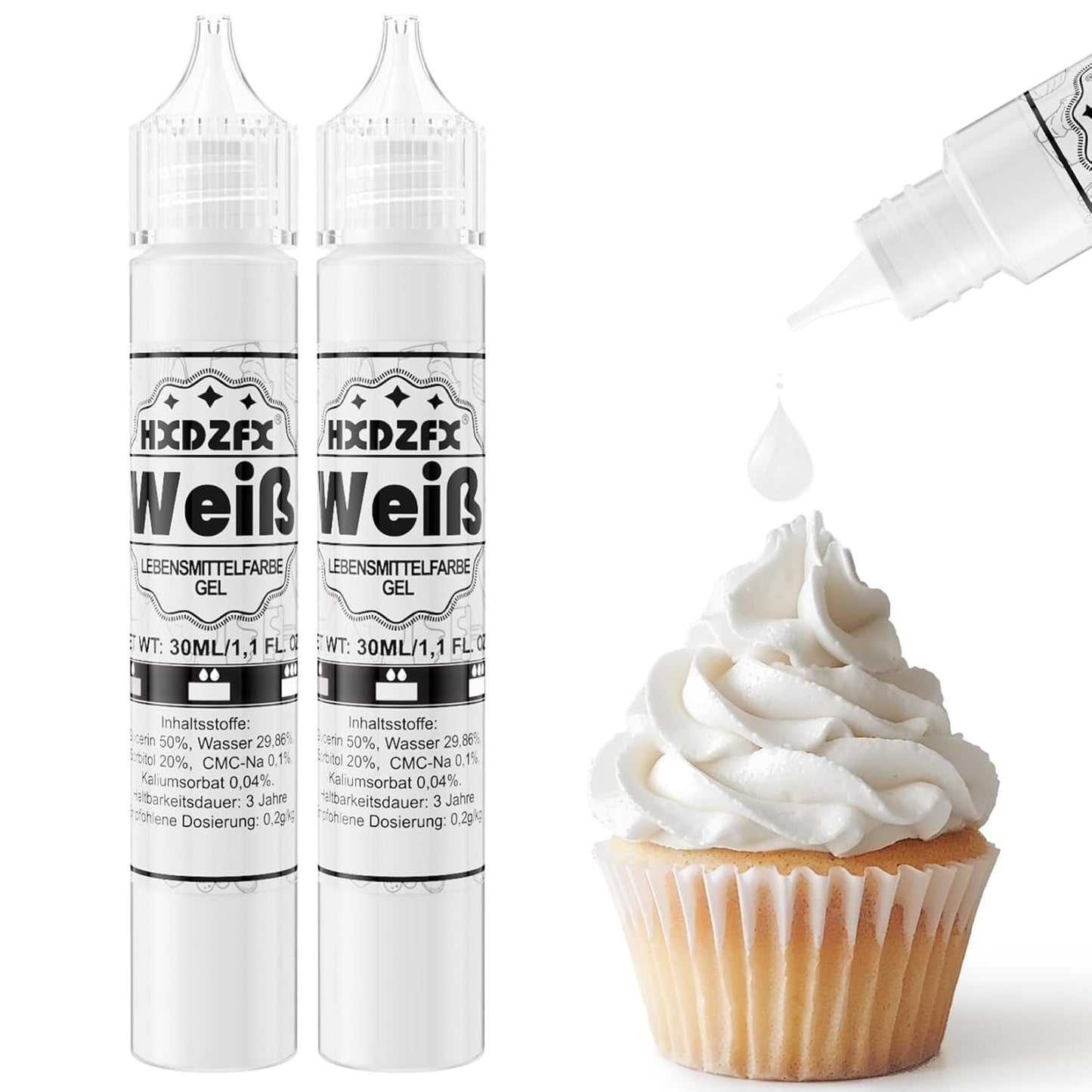 Colorant alimentar în gel - HXDZFX 2×30ml, colorant alimentar fără zahăr, foarte concentrat, pentru decorarea torturilor, fondant alb, macaroane, prăjituri, copt, ouă de Paște, slime (mov struguri)
