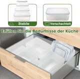 YASHE borcan de depozitare a alimentelor cu capac, set borcan de depozitare din plastic din 12 piese, fără BPA, 100% etanș, stivuibil, transparent Cutii depozitare alimente Naty Shop
