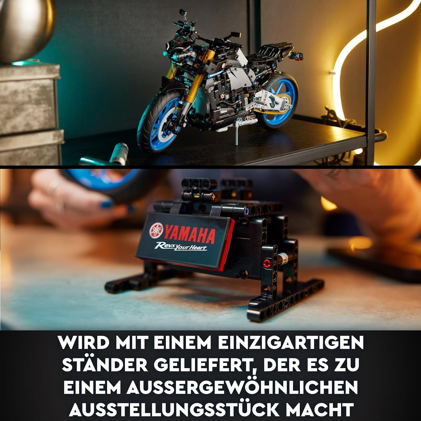 LEGO 42159 Technic Yamaha MT-10 SP Kit model de motocicletă pentru adulți, model autentic de vehicul cu motor cu 4 cilindri, direcție funcțională și aplicație Ar, cadou pentru bărbați și femei Seturi de constructie Besuche den LEGO-Store