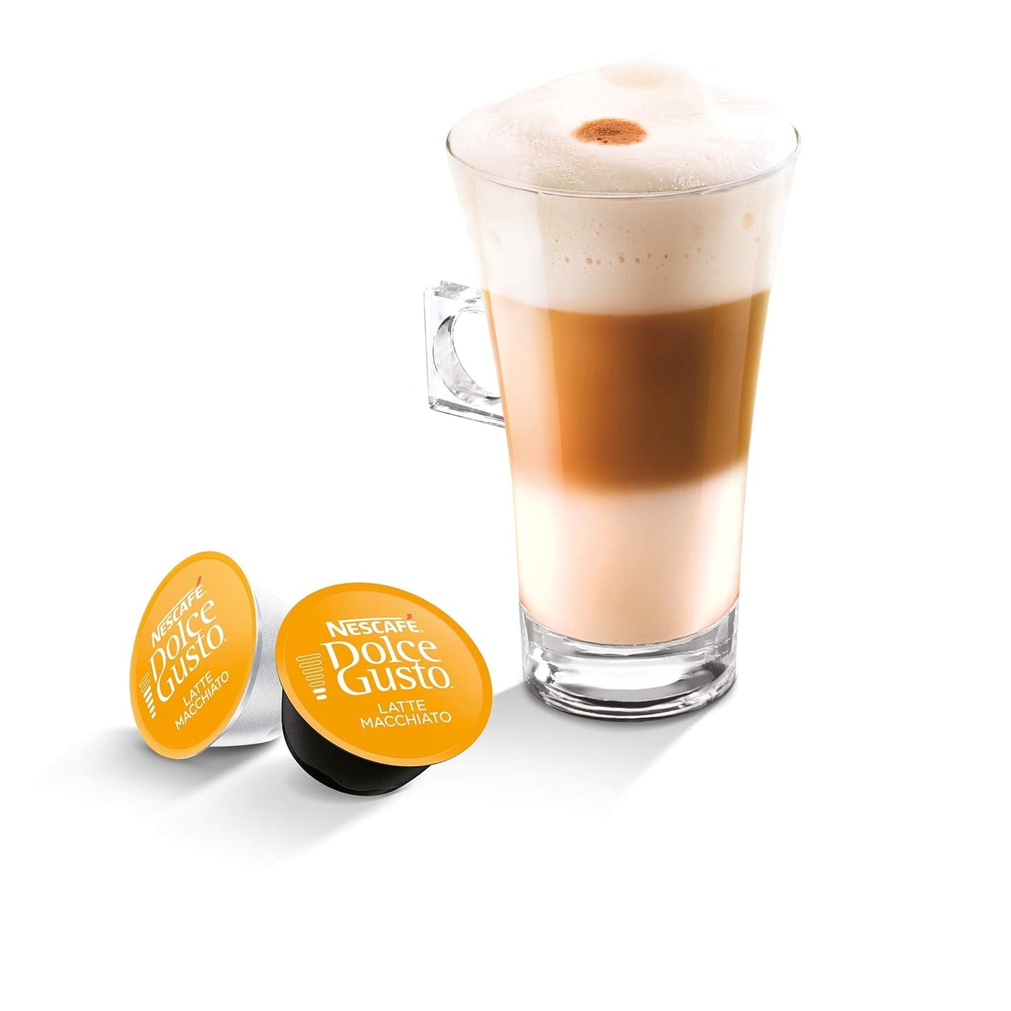 Latte Macchiato | 96 Kaffeekapseln & Latte Macchiato Caramel | 48 Kaffeekapseln | Arabica Robusta Mischung | Feines Karamell Aroma und leckerer Milchschaum