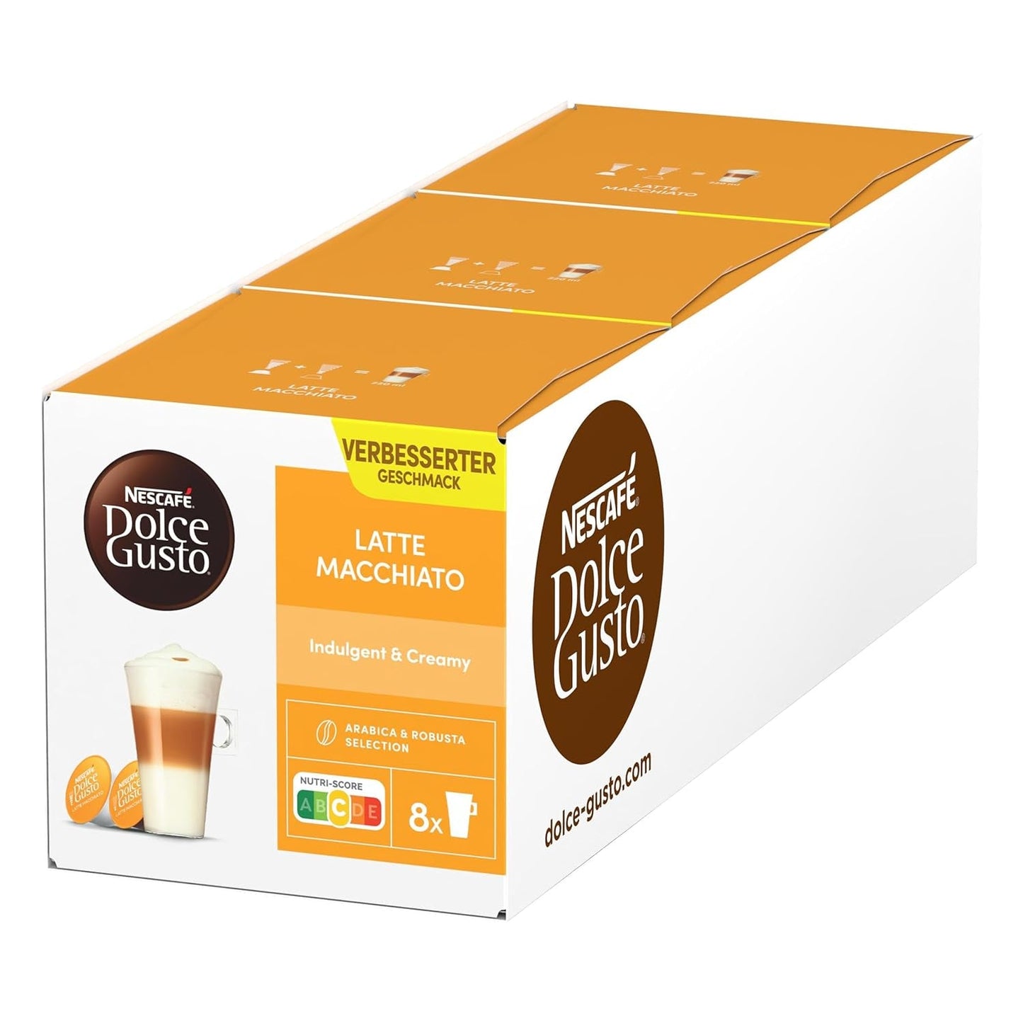 NESCAFÉ DOLCE GUSTO Latte Macchiato Kaffeekapseln 3er Pack (3 x 16 Kapseln)