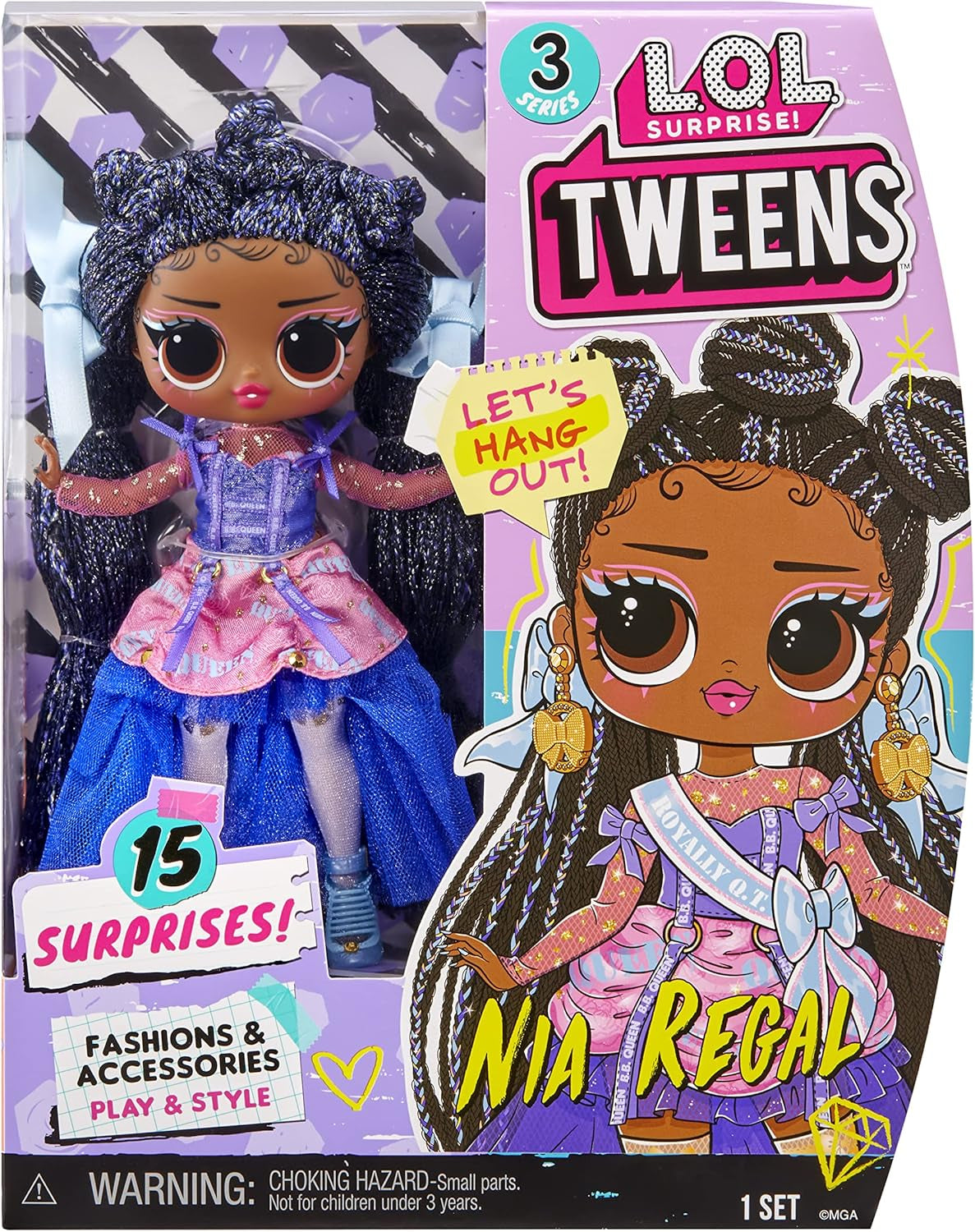 LOL Surprise! Păpușa la modă Tweens Seria 3 – Păpușa NIA Regal 15 cm cu surprize: ținute extravagante, accesorii și multe altele. Cadou excelent de colecție pentru băieți și fete cu vârsta de peste 18 ani, 584087