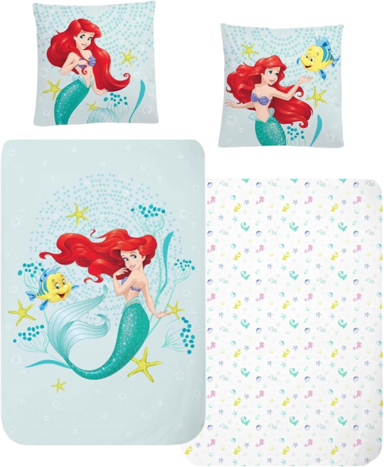 Lenjerie de pat pentru copii, diverse personaje animate, 100% bumbac Lenjerie de pat - copii Naty Shop Ariel