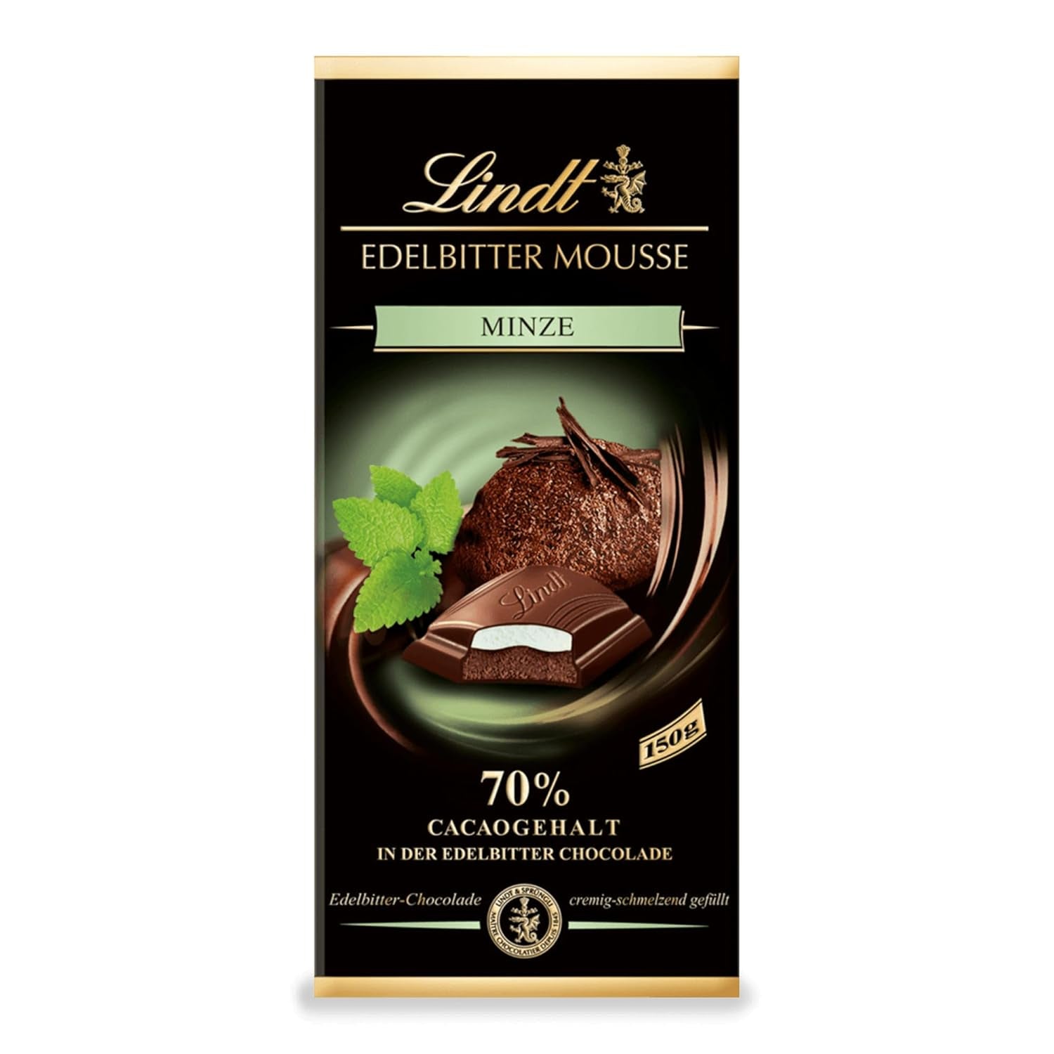 Mousse de ciocolată neagră Lindt cu chili și vișine | Baton 150g | Cu 70% conținut de cacao și umplutură de mousse de ciocolată neagră și chili cu vișine | Baton de ciocolată | Ciocolată neagră