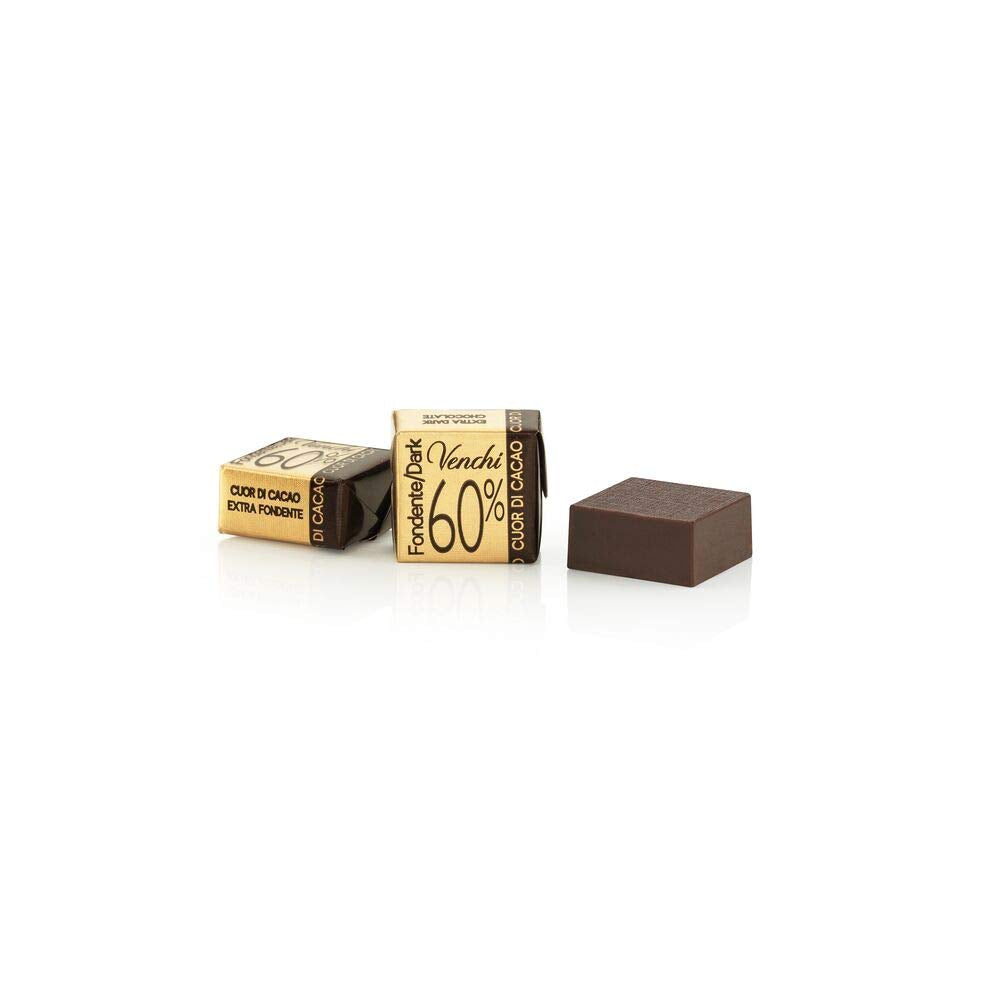 Venchi Cubotto din ciocolată neagră pură 60% într-un pachet de 1 kg – vegan, fără gluten