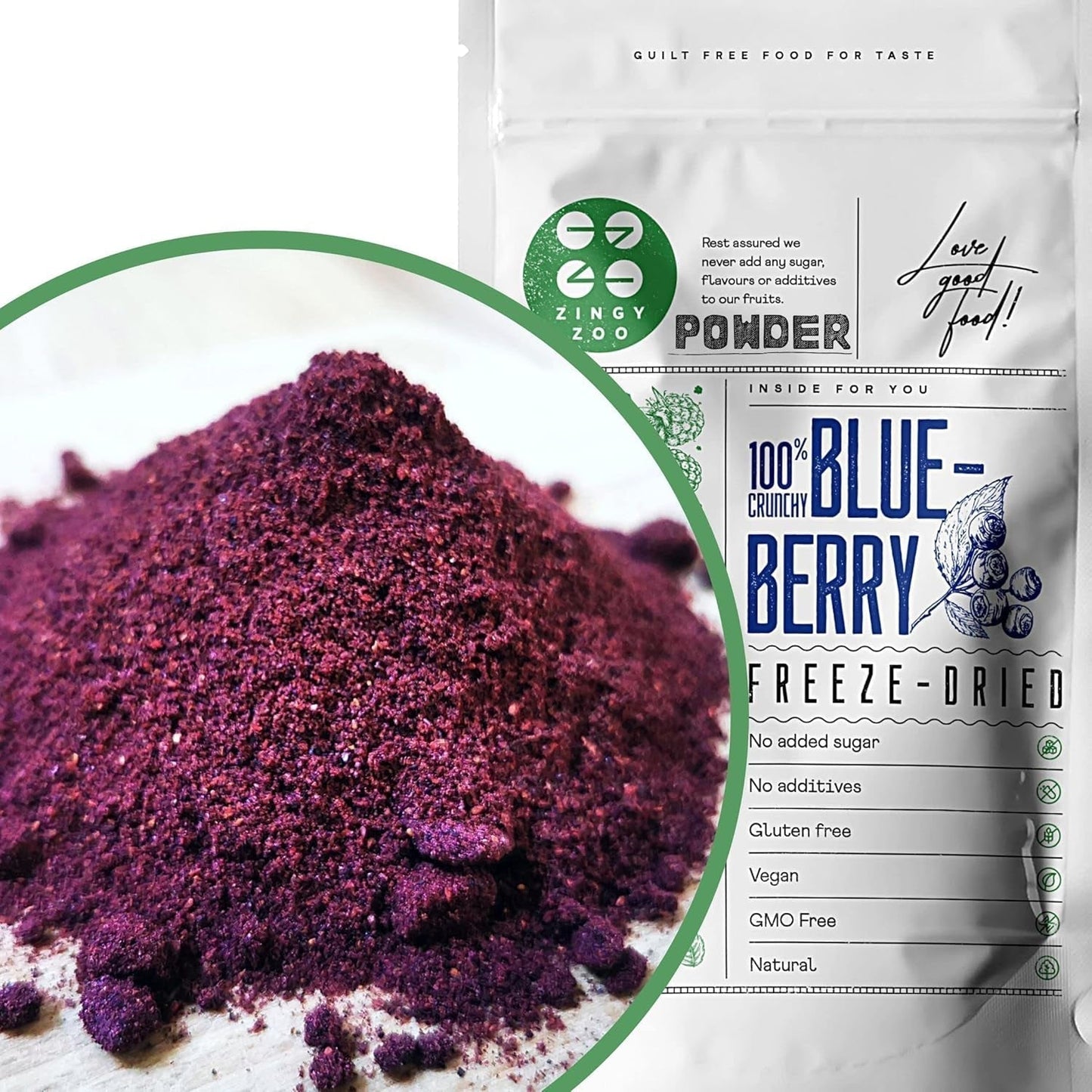 Afine uscate în pulbere | Vaccinium Myrtillus Pulbere de afine uscate prin congelare | Pulbere de afine sălbatice Pulbere de fructe de afine uscate prin congelare Pulbere de afine uscate prin congelare Produse deshidratate Naty Shop 300G