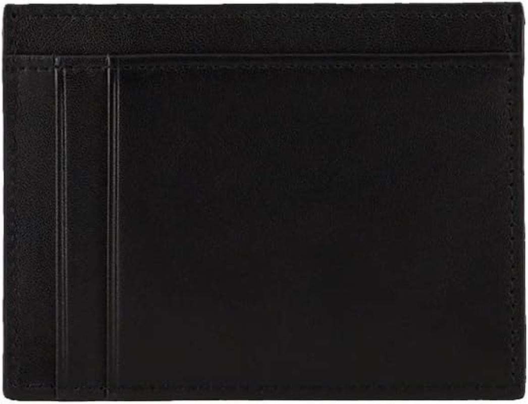 Armani Exchange Bărbați din piele netedă cu logo Accesoriu de călătorie-înveliș titular de card, negru Portofel Barbati Naty Shop Negru S