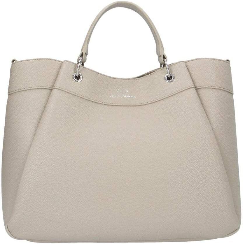 Armani Exchange Essential pentru femei, Wave, Silver Printed Logo Shopping L Genti Femei Naty Shop Pisco