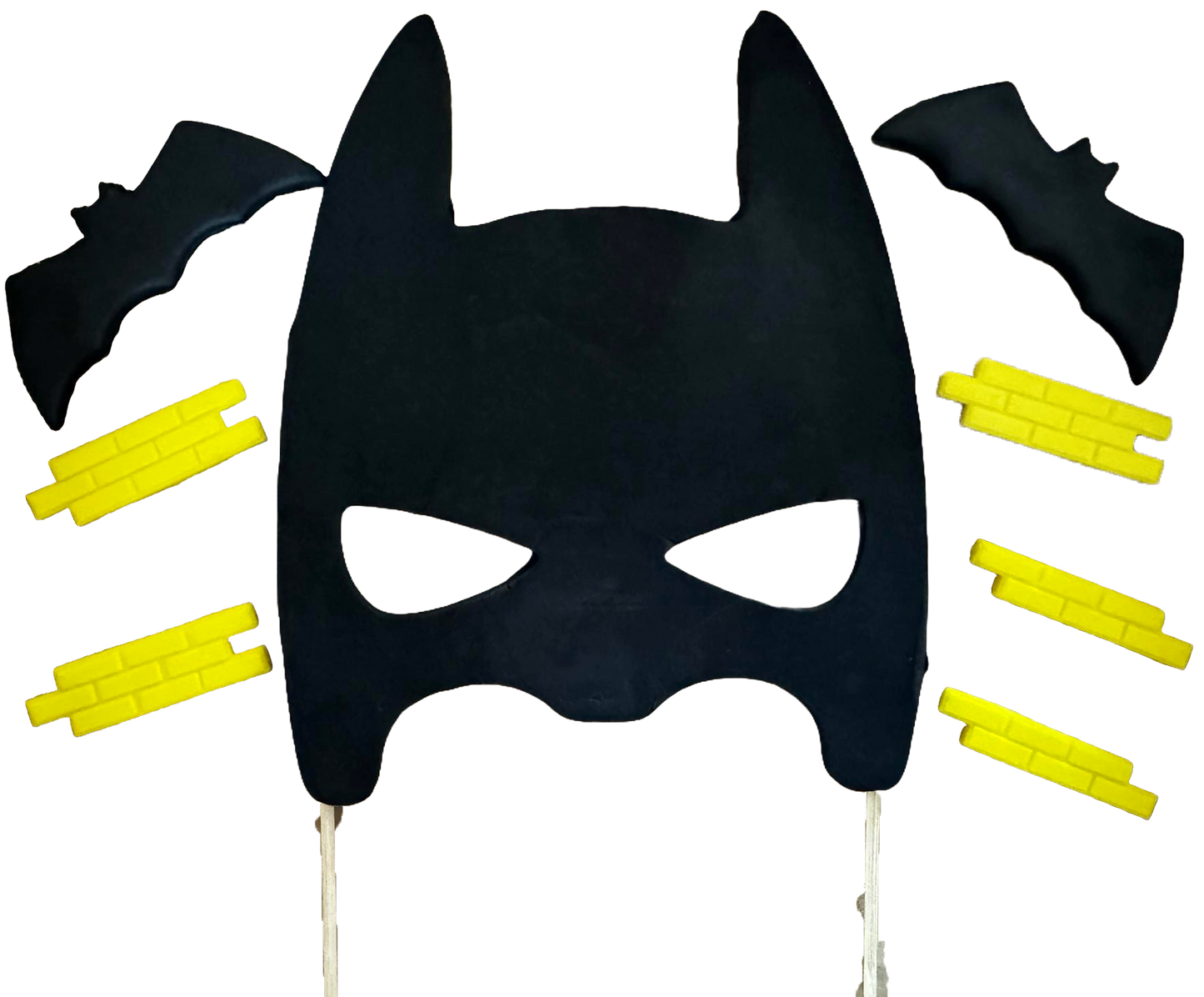 Set 8 decoratiuni comestibile din zahar, Batman Decoratiuni din Pasta de Zahar Naty Shop