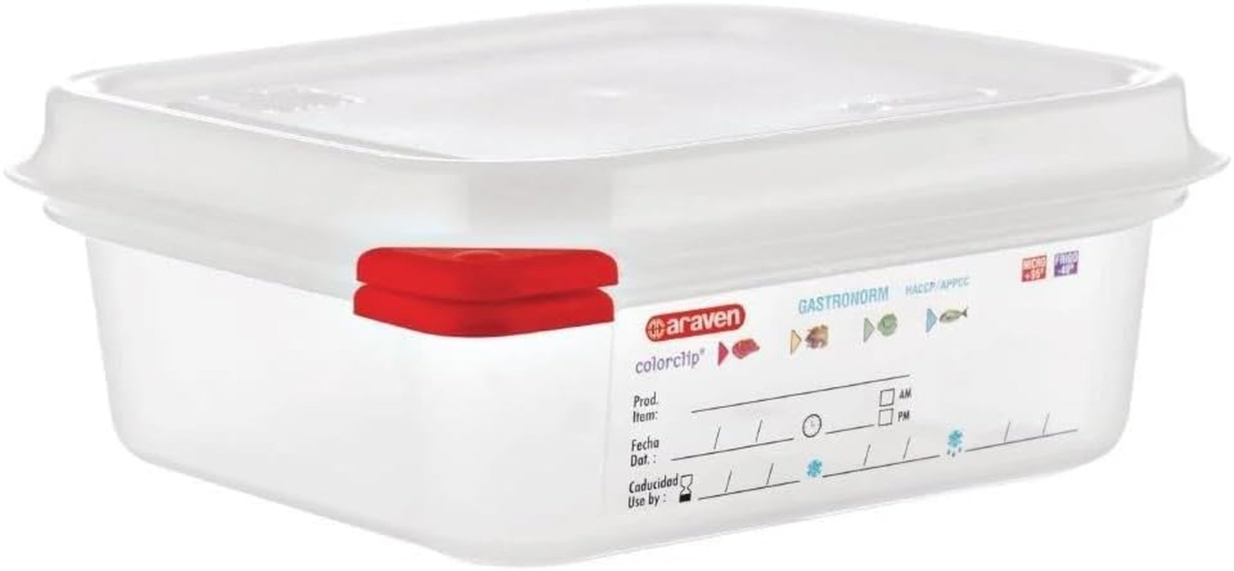 03350 PP Recipient pentru alimente GN cu capac, 1,1 l, 65 mm (4 bucăți) Cutii depozitare alimente Naty Shop