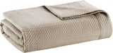 Madison Park 100% bumbac egiptean, respirabil, pătură confortabilă, tricotat premium, sezon de lux, acoperire ușoară pentru pat, canapea și canapea, pat Full/Queensize, Rose Plapumi si pilote Naty Shop Kaki Rege