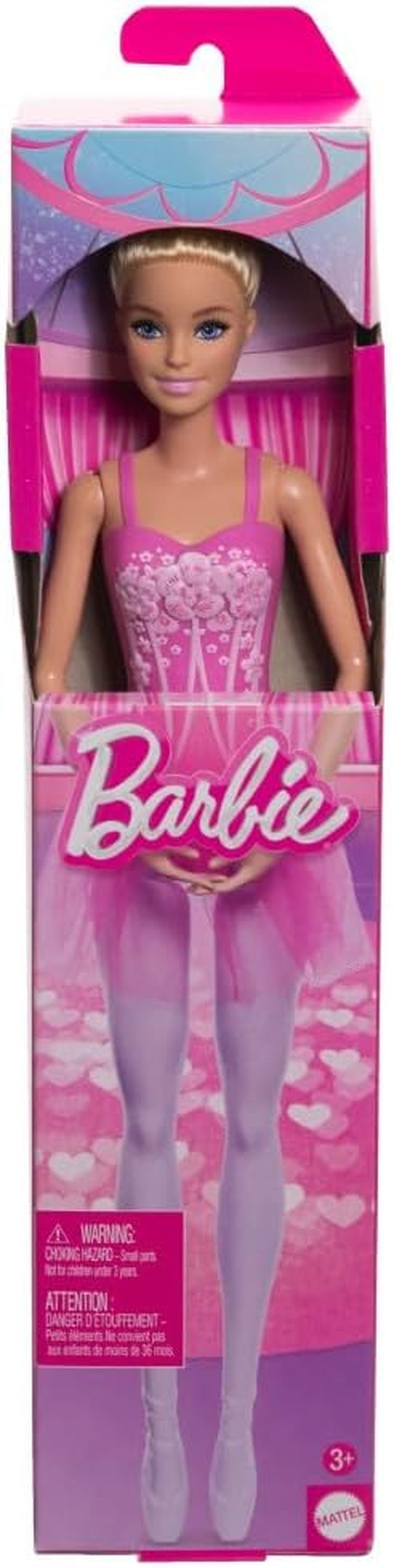 Păpușa Barbie Balerina, păpușă blondă la modă în tutu liliac detașabil, cu brațe de balet și pantofi cu vârfuri, HRG34