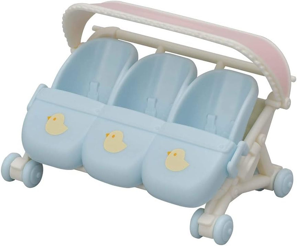 Sylvanian Families L5533 Cărucior pentru tripleți - casă de păpuși Playset Papusi Naty Shop Titlu implicit