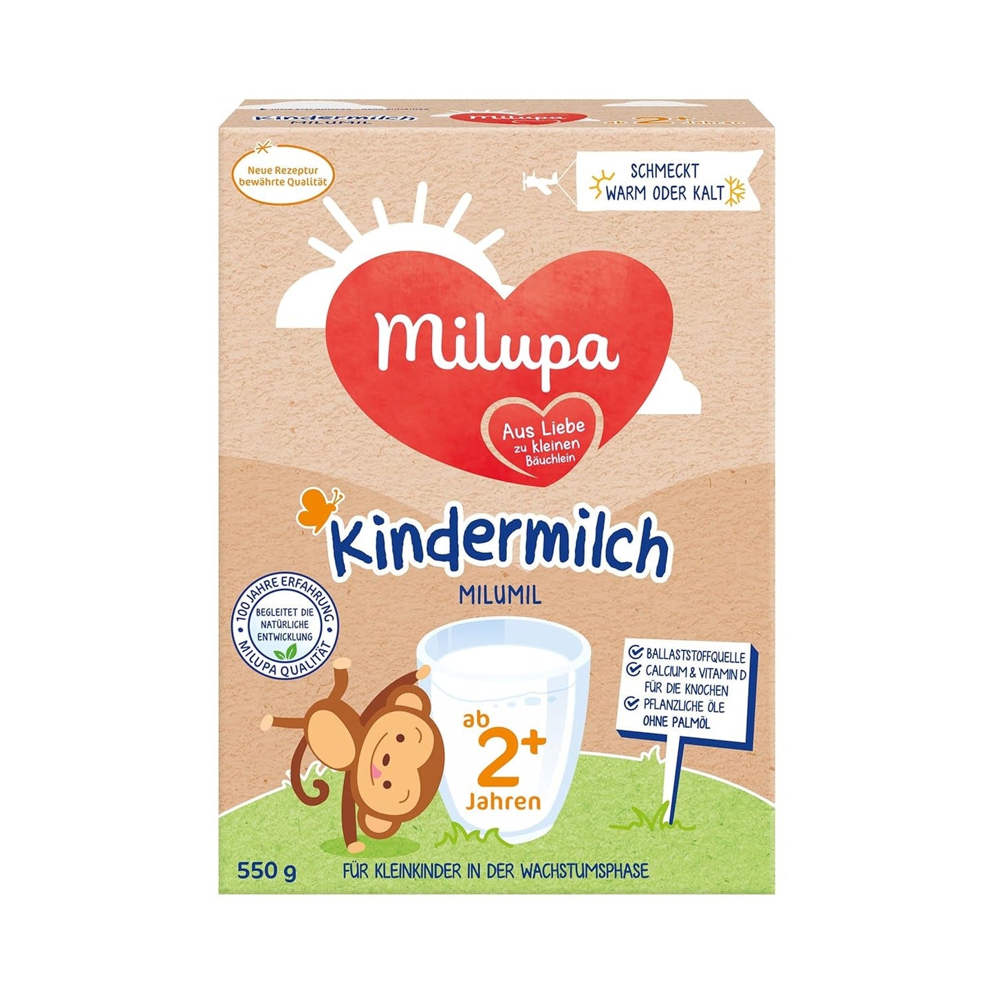 Milupa Milumil Lapte de creștere 2+ – De la 1 an – Pentru copiii mici în faza de creștere - 5 x 550 g