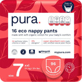 Chiloți ecologici, mărimea 7 (17 kg+), 16 bucăți, lenjerie intimă de unică folosință pentru piele sensibilă și alergică, fără parfum, extragere laterală