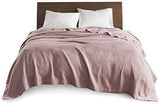 Madison Park 100% bumbac egiptean, respirabil, pătură confortabilă, tricotat premium, sezon de lux, acoperire ușoară pentru pat, canapea și canapea, pat Full/Queensize, Rose Plapumi si pilote Naty Shop