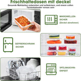 YASHE borcan de depozitare a alimentelor cu capac, set borcan de depozitare din plastic din 12 piese, fără BPA, 100% etanș, stivuibil, transparent Cutii depozitare alimente Naty Shop