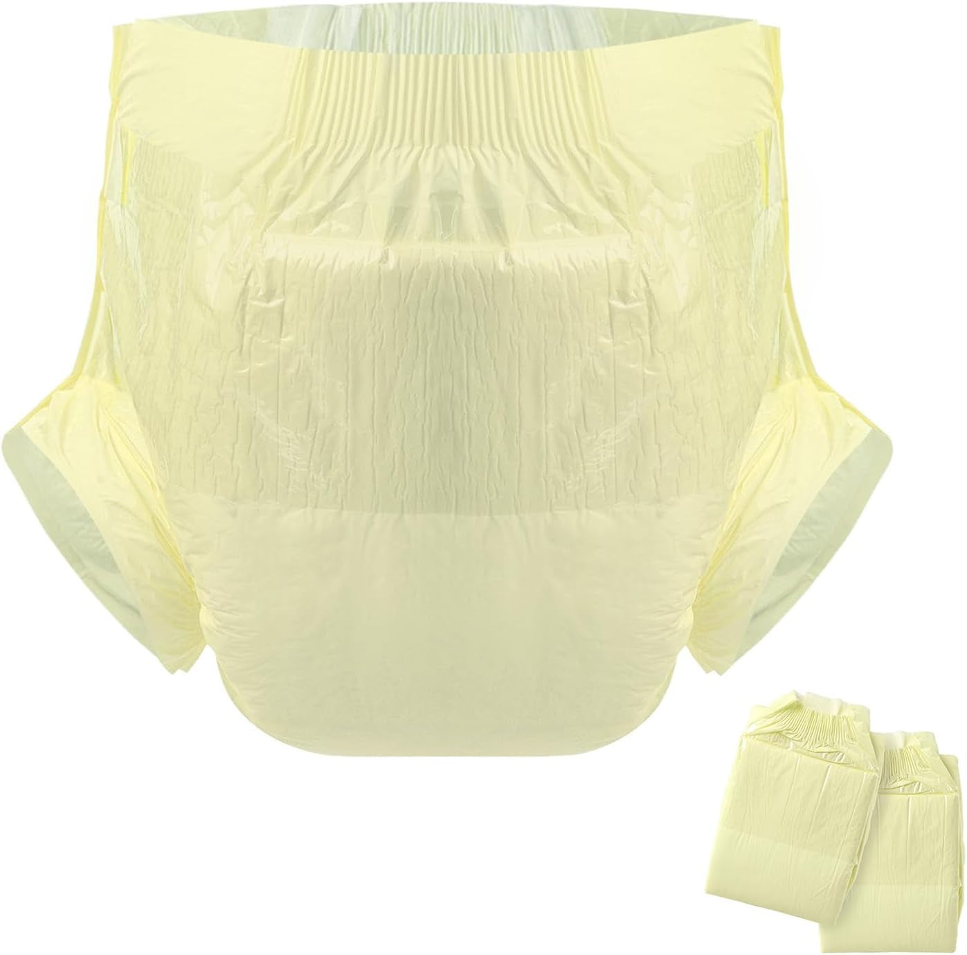 Scutece pentru adulți CutiePlusU, suprafață uscată, absorbție maximă peste noapte, scutec de incontinență de unică folosință – albastru, 2 bucăți (medii 71-96 cm)