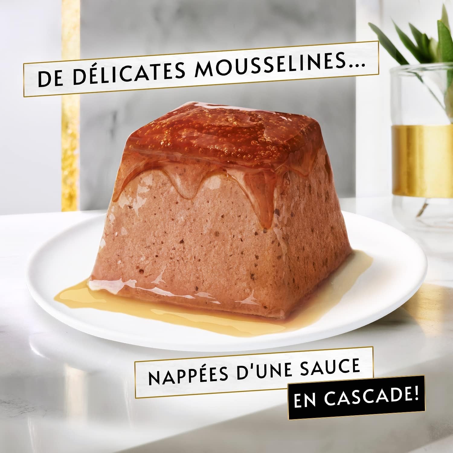 Recomandări, muselină cu somon, cu sos, porții de masă pentru pisici adulte, 4 x 57 g
