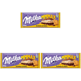 Milka Mmax Ciocolată și Biscuiți – Ciocolată cu lapte alpină cu umplutură de cremă de lapte și bucăți crocante de biscuiți – 300g