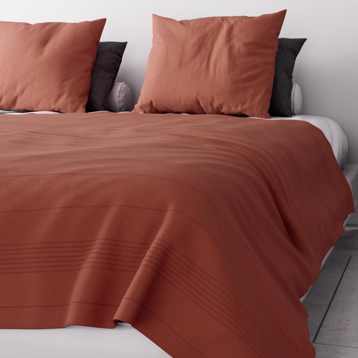 Soleil D'Ocre, Adele, cuvertură de pat, aruncare canapea, bumbac, roșu cărămiziu, 220 X 240 Cm Paturi si Cuverturi Besuche den Soleil d'ocre-Store Titlu implicit