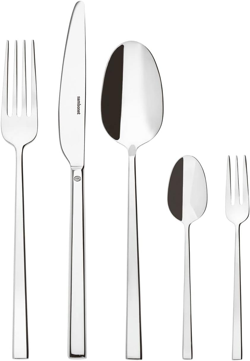 Sambonet 52562-N2 Rock oțel inoxidabil - Set de tacâmuri monobloc din oțel inoxidabil 18/10 Bucatarie Naty Shop 30 piese