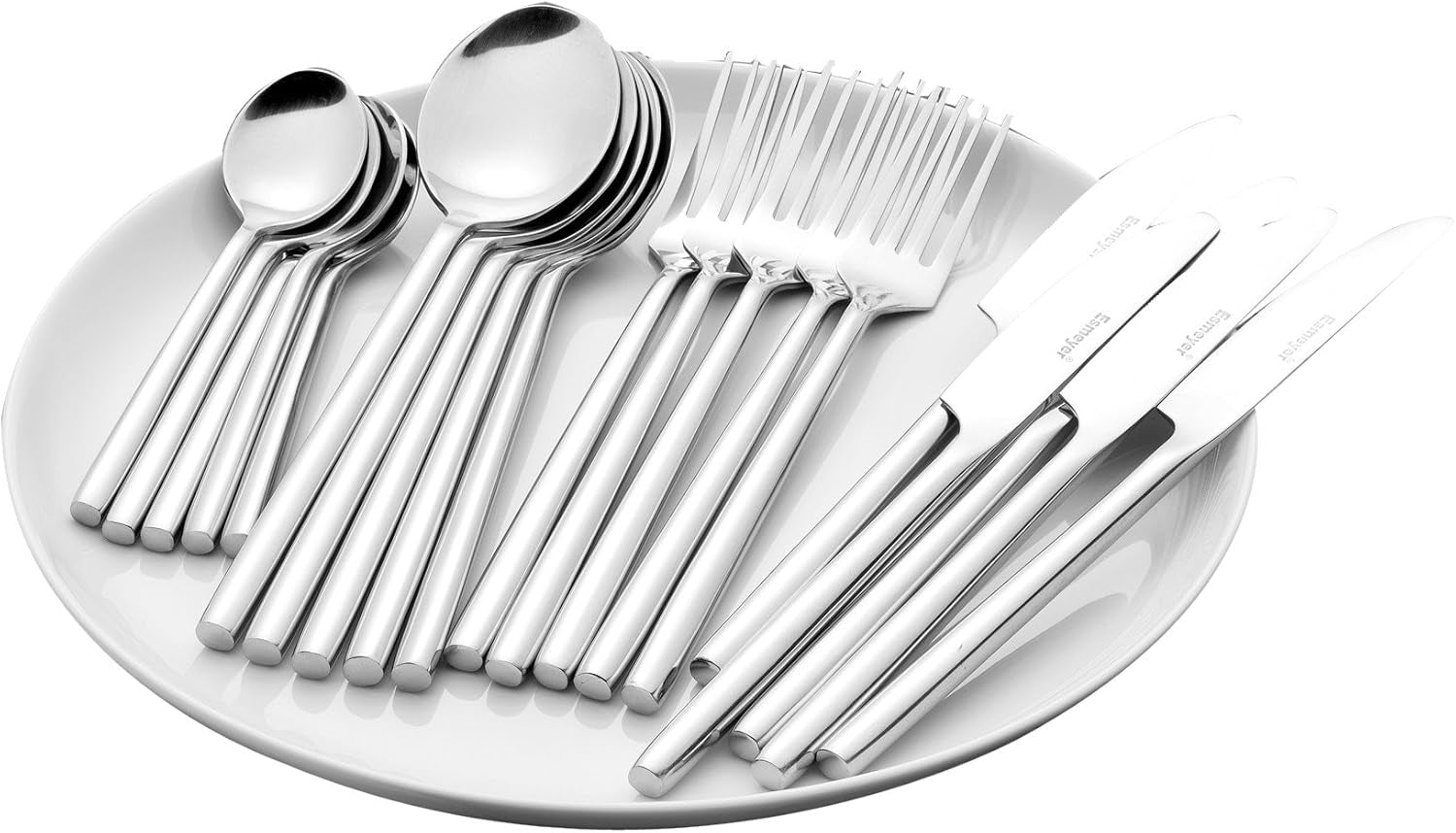 Set de tacâmuri Silke din 24 de piese, 6 persoane, oțel inoxidabil lustruit 18/0 Bucatarie Naty Shop