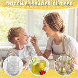 Sclipici comestibil pentru băuturi - Set de colorant alimentar pudră Fidton cu 2 culori, Sclipici comestibil pentru prăjituri, Fondant auriu, Gogoașă, Sclipici comestibil pentru băuturi, Cocktail, Aur și argintiu comestibil - 5 g